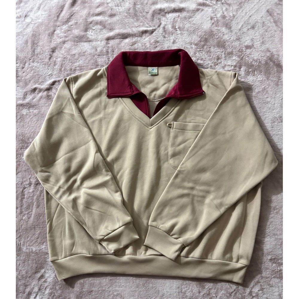 Haband‎ Women's Corduroy Long Sleeve 1/4 Zip Up Sweater Tan Size 3X